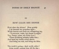 How clear she shines - Emily Bronte