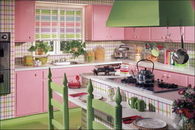 Bright Pink & Green Fun Kitchen