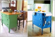 Dressers Repurposed as Kitchen Islands or Tea Carts