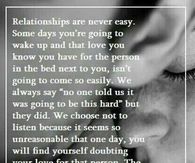 Relationships are never easy