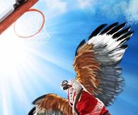 Dominique soars with wings