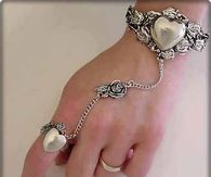 Silver Heart Hand/Wrist Jewelry for the Bride