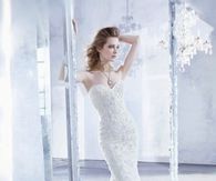 Stunning Strapless Ruffled Mermaid Wedding Gown