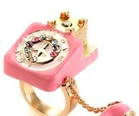 Cute Pink Peace & Love Telephone Ring