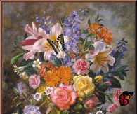 Bouquet with Fluttering Butterflies