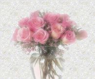 Sparkling Vase of Pink Roses