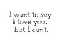 I want to say, I love you but I cant