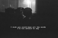 I  wish you could hear all the words im too afraid to say