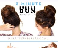 2 Minute Bubble Bun Hairstyle