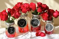 Rose mason jars for Valentines Day