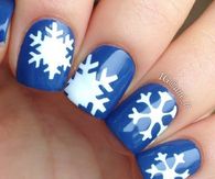 Blue snowflake nails