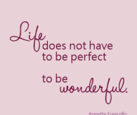 Life does not have to be perfect to be wonderful