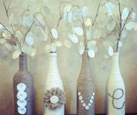 Upcycled Wine Bottles With Yarn