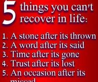 5 things you can't recover in life