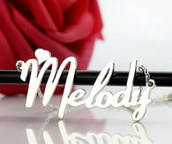 Fiolex Girls Fonts Heart Name Necklace