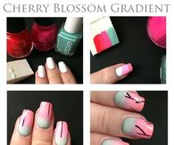Cherry Blossom Gradient Nails