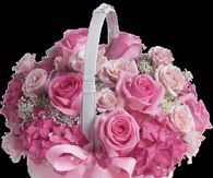 Sparkling Basket of Pink Roses