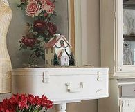 Beautiful Side Table Made with and Old Suitcase