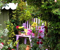 Pretty Purple DIY Potting Bench