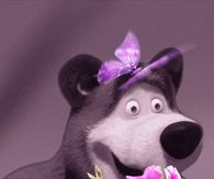 Silly Bear Smelling Roses