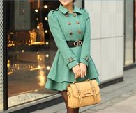 Chic & Stylish Green Princess Coat
