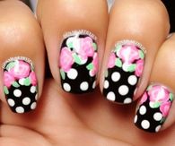 Floral Polka Dot Nails