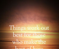 things work out 
