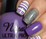 Purple and Gray Nails