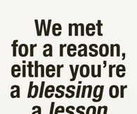 A blessing or a lesson