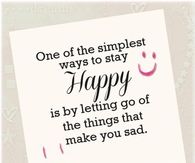 Let go of what makes you sad