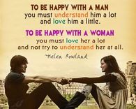 To be happy with a man