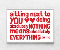 Sitting next to you