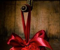 Silk Rose Ball with Ribbon