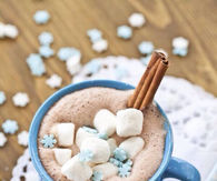 Hot Chocolate with Blue Snowflake Marshmallows