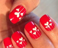 Red heart nails