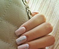 Pale Pink Nails with Silver Bling