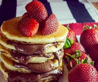 Nutella Strawberry Pancake Stack