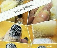 Use Netting from a Loofah Sponge to get a Fishnet Manicure Look