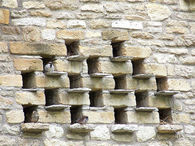 Close up of Built-In Bird Niches (Nests) on a Historical English Cottage