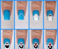 DIY Olaf Nails