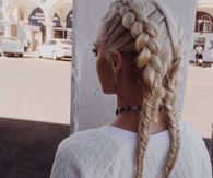 Blonde pigtails