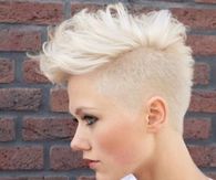 Blonde faux mohawk