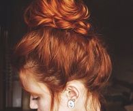 Auburn messy bun