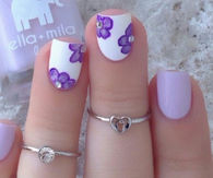 Lilac floral nail art
