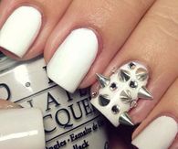 White spiked nails