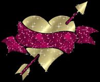 Gold Heart with Arrow