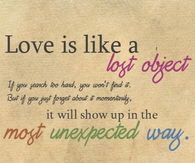 Love is like a lost object...