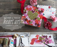 Glitter and Tissue Heart Art