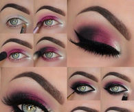 Dark Red Violet Eye Makeup Tutorial