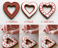 Decorating Valentines Heart Cookies